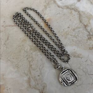 Pyrrha Still Have Hope Talisman 925 Sterling Silver Anchor Necklace 24” Chain